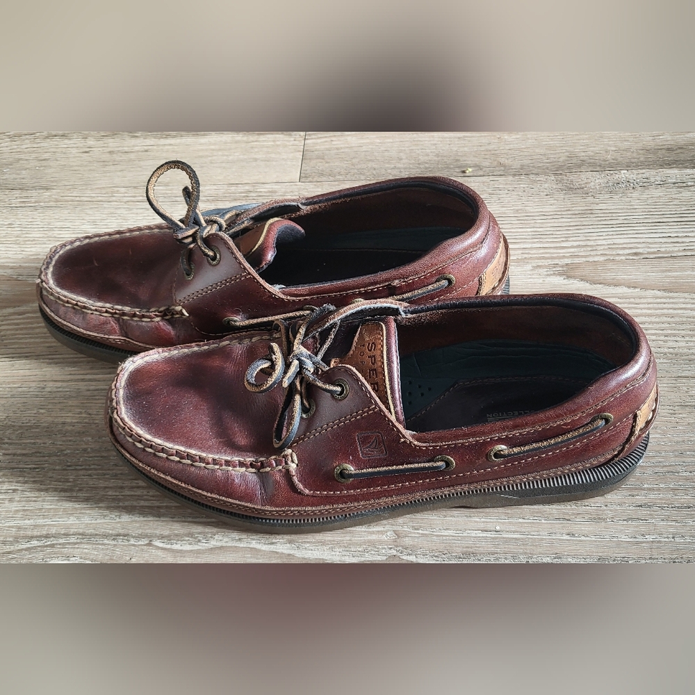 Men's Sperry Brown Leather Boat Shoes - Picture 4 of 5